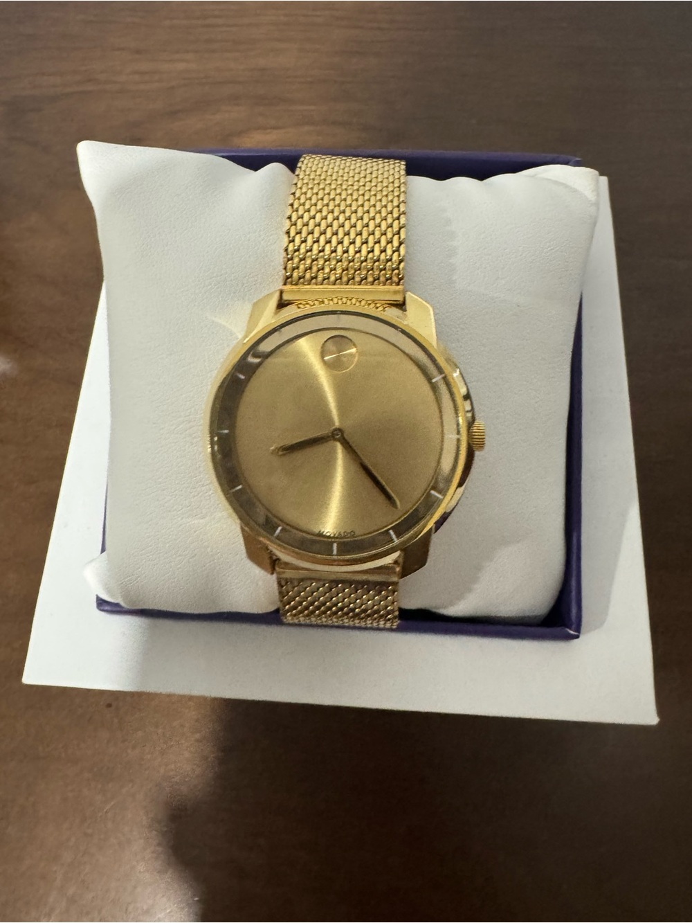 Movado Gold-Tone Mesh Bracelet Watch